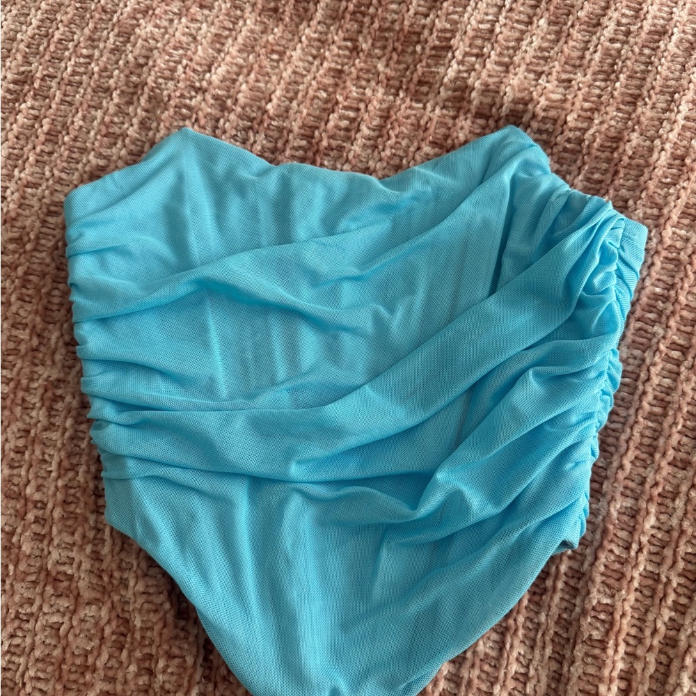 Amazon Blue Ruched Tank Top